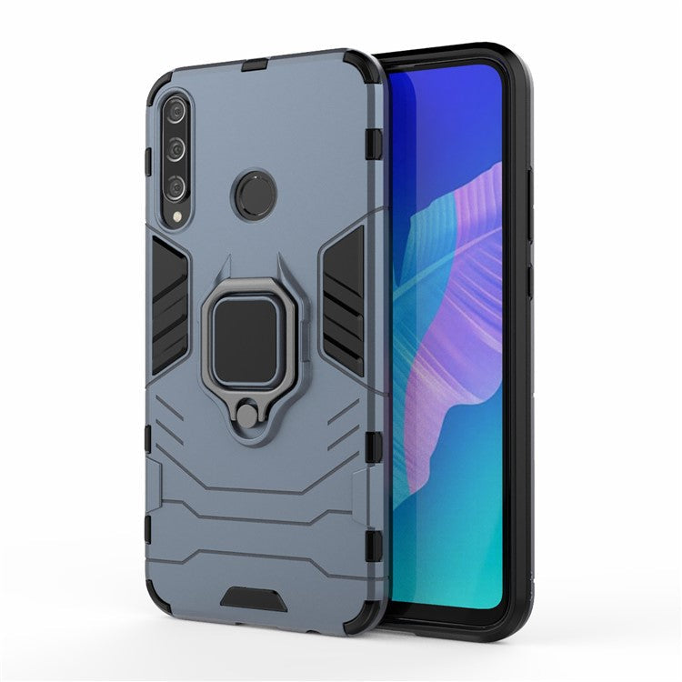 Ring Holder Kickstand PC + TPU Cell Phone Cover for Huawei Y7p/P40 lite E/Honor 9C - Blue