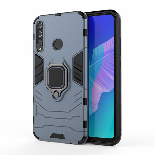 Ring Holder Kickstand PC + TPU Cell Phone Cover for Huawei Y7p/P40 lite E/Honor 9C - Blue