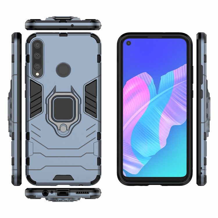 Ring Holder Kickstand PC + TPU Cell Phone Cover for Huawei Y7p/P40 lite E/Honor 9C - Blue