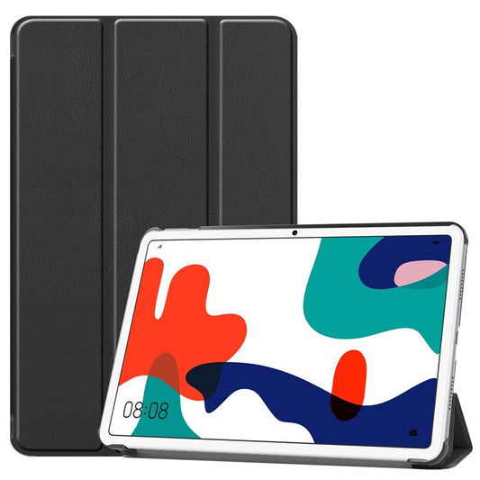 Tri-fold Leather Cover with Stand for Huawei MatePad 10.4-inch - Black