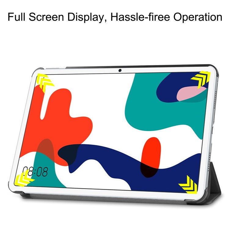Tri-fold Leather Cover with Stand for Huawei MatePad 10.4-inch - Black