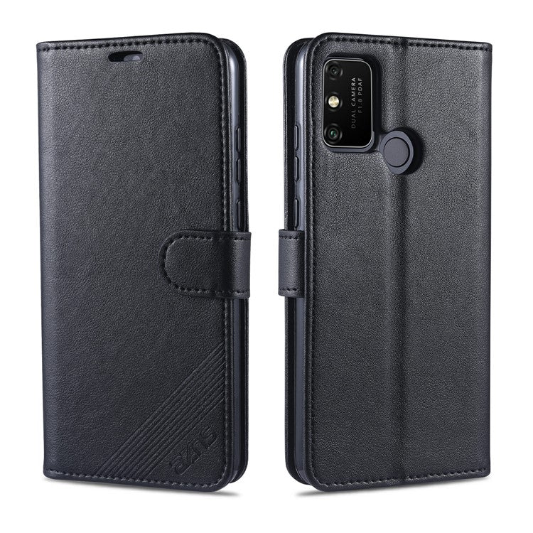 AZNS Leather Wallet with Stand Case for Honor 9A - Black