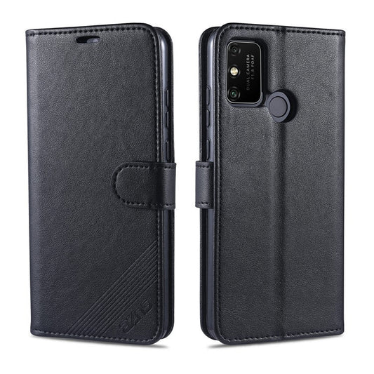 AZNS Leather Wallet with Stand Case for Honor 9A - Black
