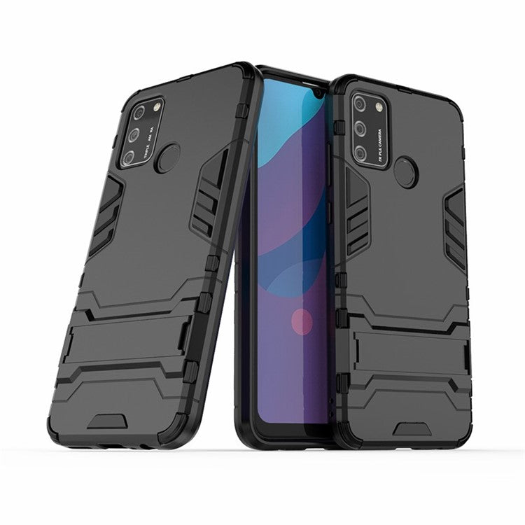 Ring Holder Kickstand PC+TPU Combo Case for Honor 9A - Black