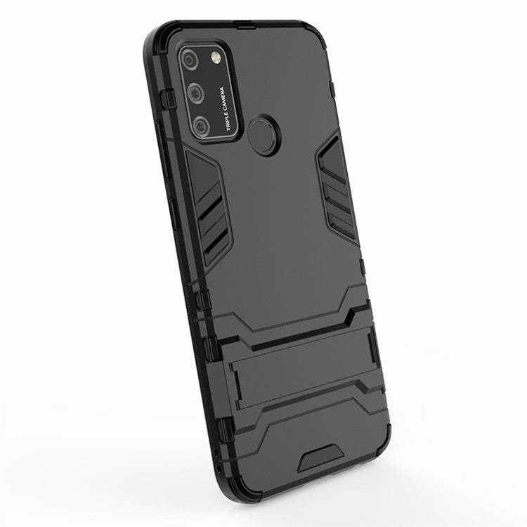 Ring Holder Kickstand PC+TPU Combo Case for Honor 9A - Black