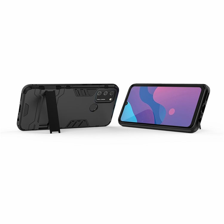 Ring Holder Kickstand PC+TPU Combo Case for Honor 9A - Black