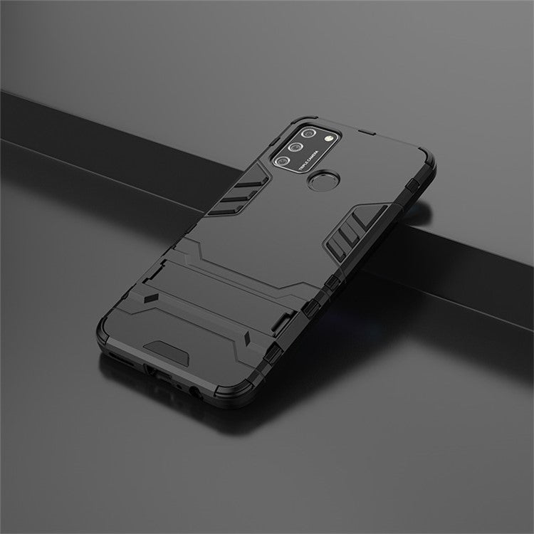 Ring Holder Kickstand PC+TPU Combo Case for Honor 9A - Black