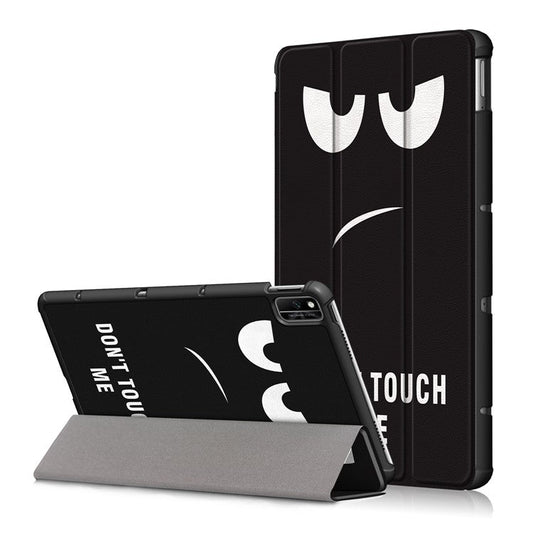 Pattern Printing PU Leather Tri-fold Stand Tablet Case for Honor V6 5G 10.4/Huawei MatePad 10.4 - Don't Touch Me