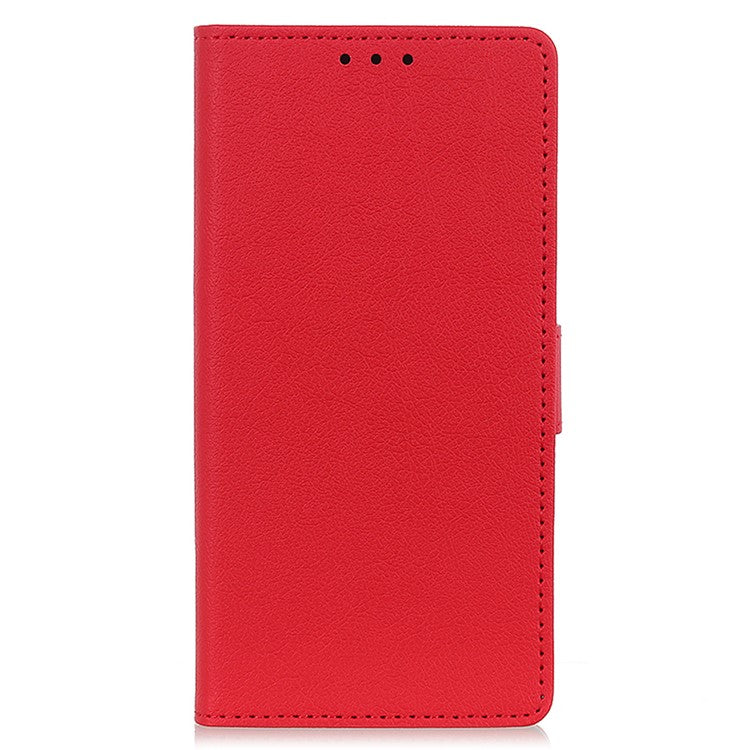 Full Protection PU Leather Wallet Stand Phone Case for Honor 50 - Red