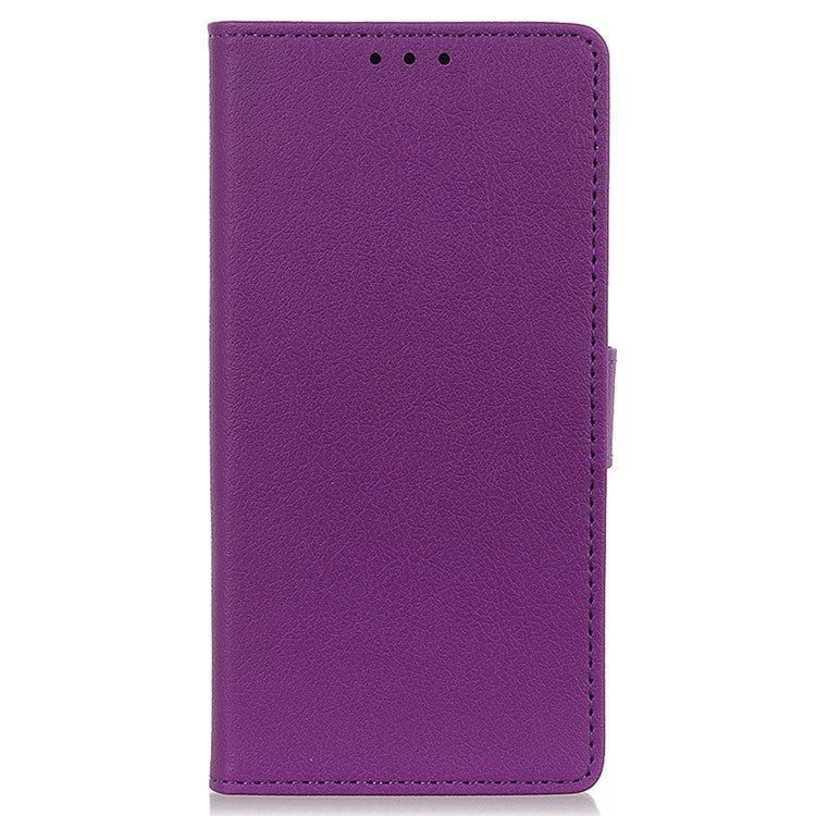 Full Protection PU Leather Wallet Stand Phone Case for Honor 50 - Purple