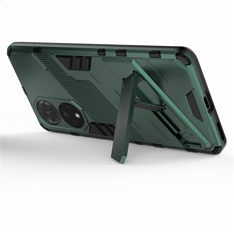PC + TPU Hybrid Phone Case Shockproof Cover with Kickstand for Honor 50 / Huawei nova 9 - Green