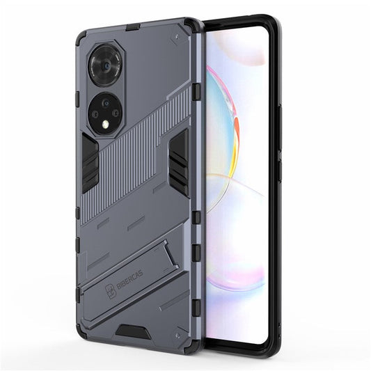Cool Style Armor Heavy Duty Combo Hybrid PC + TPU Anti-Fall Case with Kickstand for Honor 50 Pro / Huawei nova 9 Pro - Dark Blue