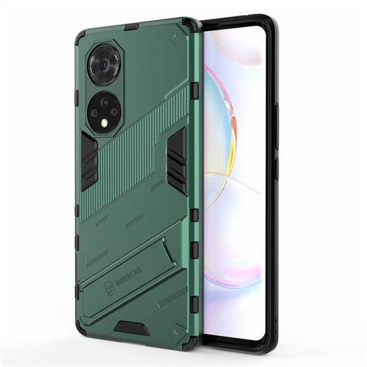 Cool Style Armor Heavy Duty Combo Hybrid PC + TPU Anti-Fall Case with Kickstand for Honor 50 Pro / Huawei nova 9 Pro - Green