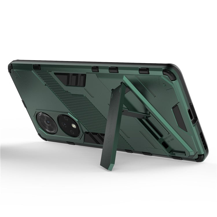 Cool Style Armor Heavy Duty Combo Hybrid PC + TPU Anti-Fall Case with Kickstand for Honor 50 Pro / Huawei nova 9 Pro - Green