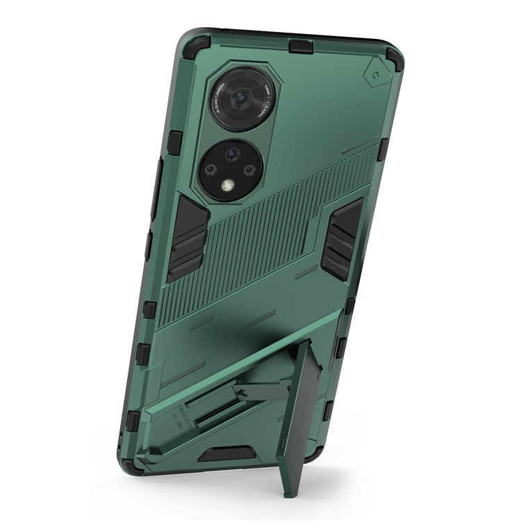 Cool Style Armor Heavy Duty Combo Hybrid PC + TPU Anti-Fall Case with Kickstand for Honor 50 Pro / Huawei nova 9 Pro - Green