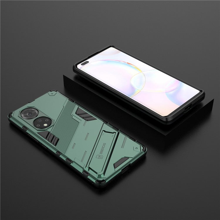 Cool Style Armor Heavy Duty Combo Hybrid PC + TPU Anti-Fall Case with Kickstand for Honor 50 Pro / Huawei nova 9 Pro - Green