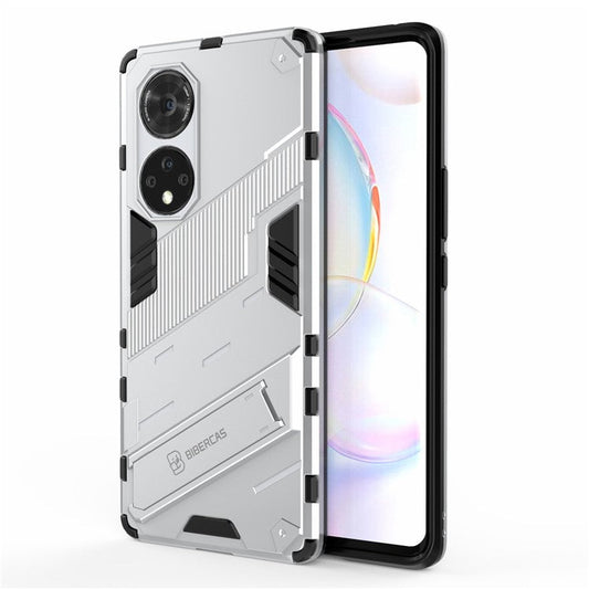 Cool Style Armor Heavy Duty Combo Hybrid PC + TPU Anti-Fall Case with Kickstand for Honor 50 Pro / Huawei nova 9 Pro - White