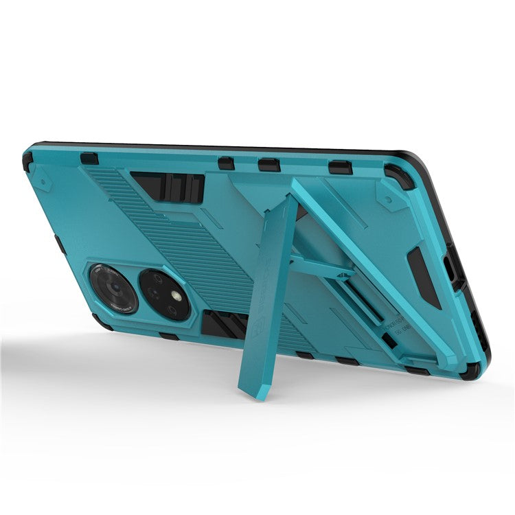 Cool Style Armor Heavy Duty Combo Hybrid PC + TPU Anti-Fall Case with Kickstand for Honor 50 Pro / Huawei nova 9 Pro - Baby Blue