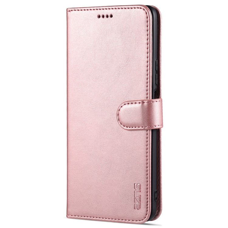 AZNS PU Leather Wallet Case Phone Stand Cover for Honor 50 SE - Rose Gold