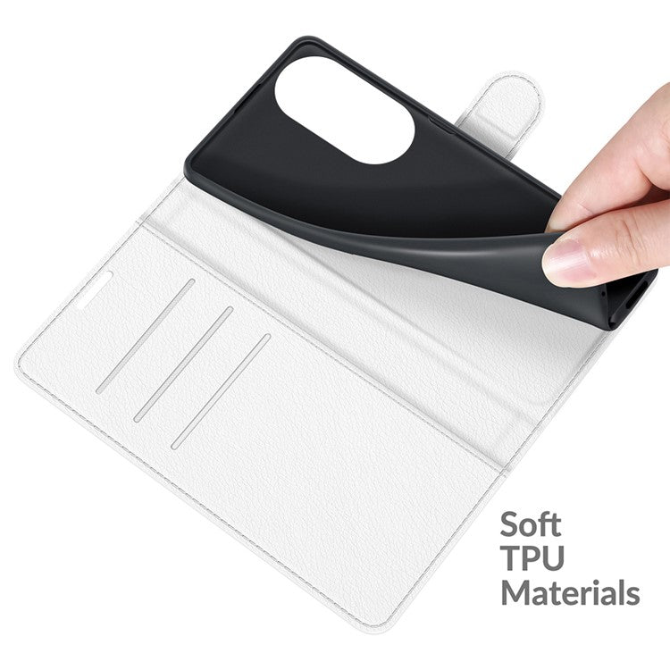 Litchi Skin Full Protective Leather Wallet Case Mobile Phone Stand Cover Huawei nova 9 SE/Honor 50 SE - White