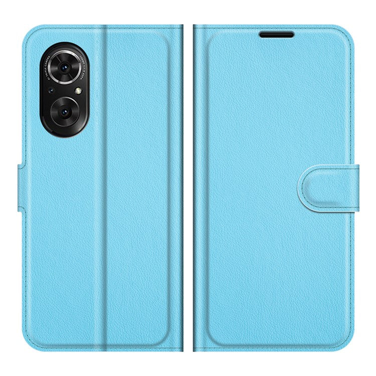 Litchi Skin Full Protective Leather Wallet Case Mobile Phone Stand Cover Huawei nova 9 SE/Honor 50 SE - Blue