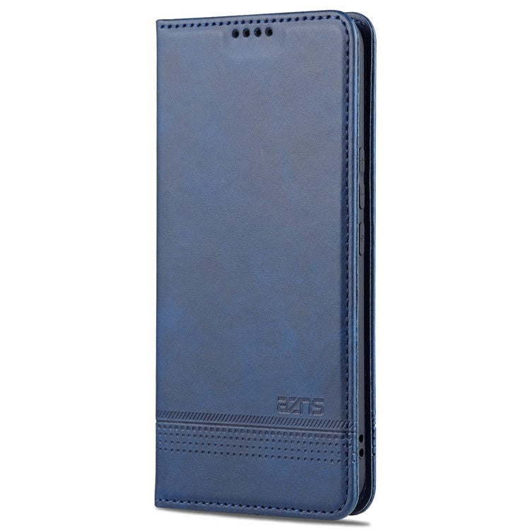 AZNS Auto-absorbed Magnetic Stand Flip Book Cover Shockproof Protection Case for Honor 50 Pro / Huawei nova 9 Pro - Blue