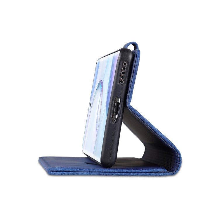 AZNS PU Leather Wallet Stand Protective Phone Cover Case for Honor 50 - Blue