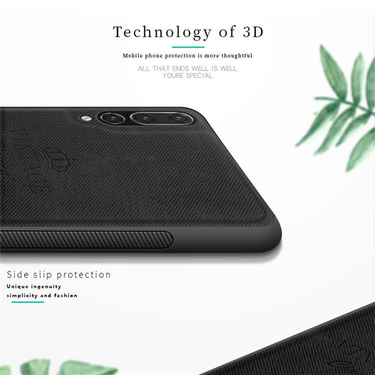PINWUYO Heavy Duty TPU Edges Hard PC Back with PU Leather Rugged Shockproof Phone Case for Huawei P20 Pro - Grey