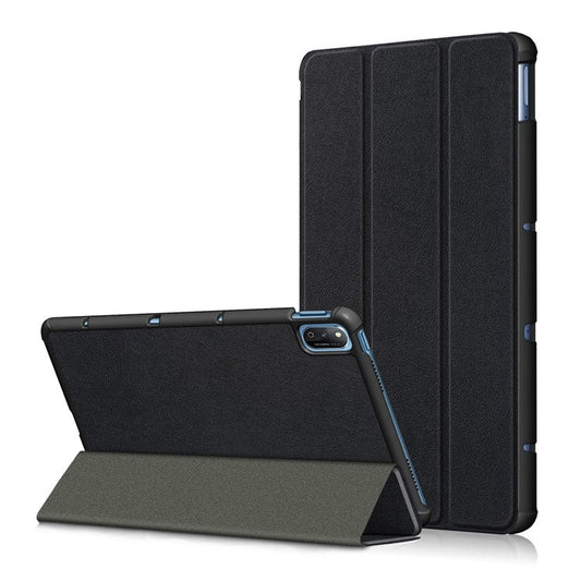 Tri-fold Stand Leather Tablet Cover Case for Honor Tablet V7 - Black