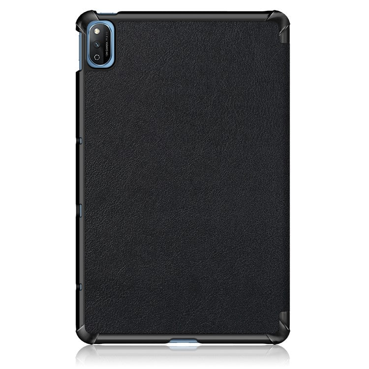 Tri-fold Stand Leather Tablet Cover Case for Honor Tablet V7 - Black