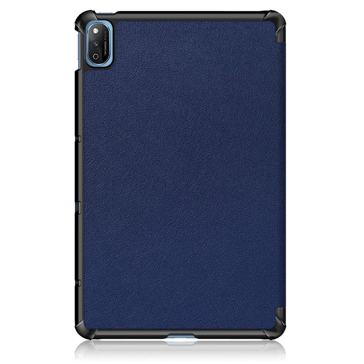 Tri-fold Stand Leather Tablet Cover Case for Honor Tablet V7 - Blue