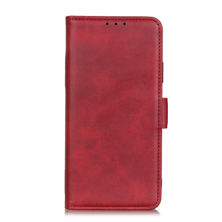 Shockproof Flip Cover Magnetic Closure Leather Wallet Stand Case for Honor 50 - Red