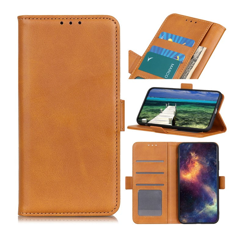 Shockproof Flip Cover Magnetic Closure Leather Wallet Stand Case for Honor 50 - Yellow