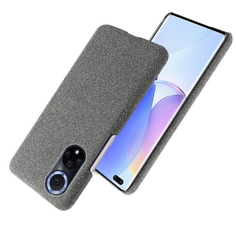 KSQ Scratch Resistant Phone Shell Cloth Coated Plastic Phone Case for Huawei nova 9 / Honor 50 - Grey