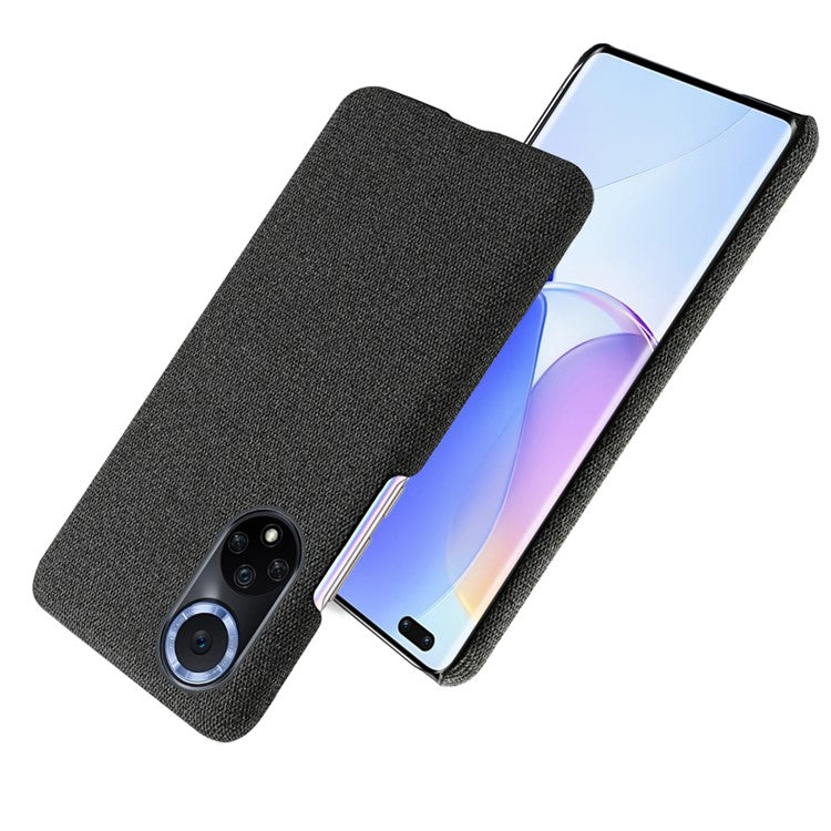 KSQ Scratch Resistant Phone Shell Cloth Coated Plastic Phone Case for Huawei nova 9 / Honor 50 - Black