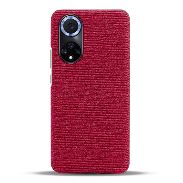 KSQ Scratch Resistant Phone Shell Cloth Coated Plastic Phone Case for Huawei nova 9 / Honor 50 - Red