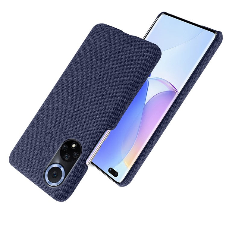 KSQ Scratch Resistant Phone Shell Cloth Coated Plastic Phone Case for Huawei nova 9 / Honor 50 - Blue