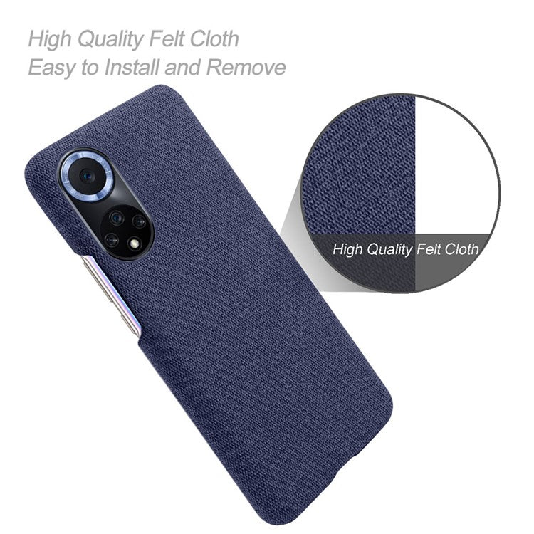 KSQ Scratch Resistant Phone Shell Cloth Coated Plastic Phone Case for Huawei nova 9 / Honor 50 - Blue