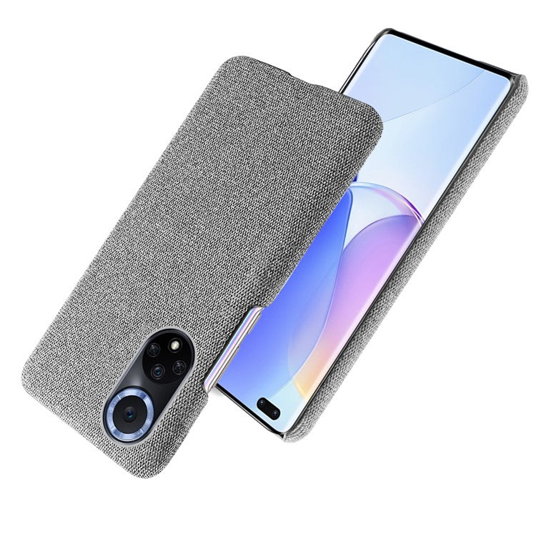 KSQ Scratch Resistant Phone Shell Cloth Coated Plastic Phone Case for Huawei nova 9 / Honor 50 - Light Grey