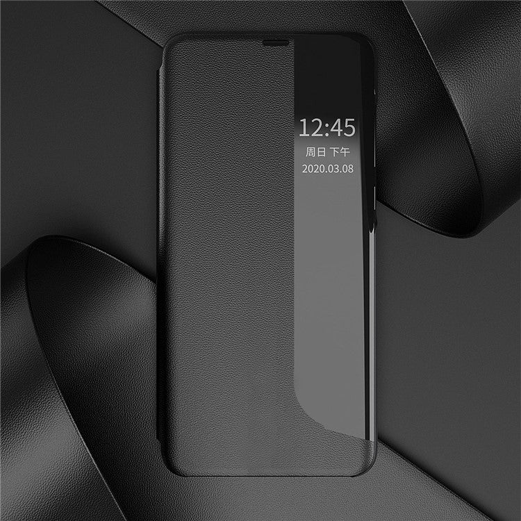 Smart View Window Stand Design PU Leather Anti-fall All-inclusive Protection Folio Flip Cover for Honor Magic3 Pro - Orange