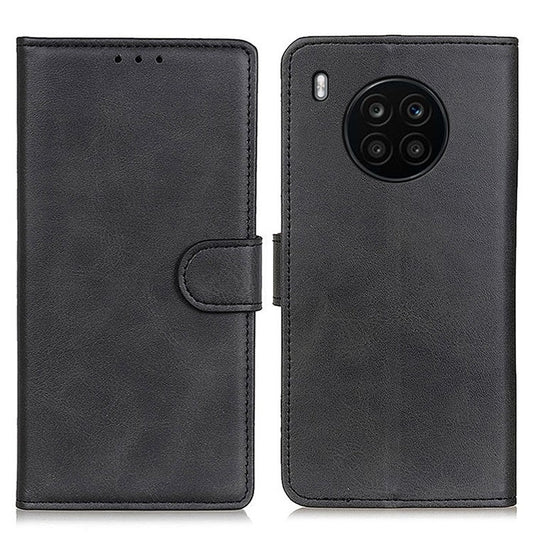Adjustable Viewing Stand Magnetic Closure Wallet Design Leather Phone Cover for Huawei nova 8i/Honor 50 Lite - Black