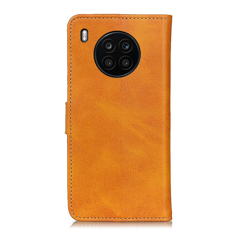 Adjustable Viewing Stand Magnetic Closure Wallet Design Leather Phone Cover for Huawei nova 8i/Honor 50 Lite - Brown