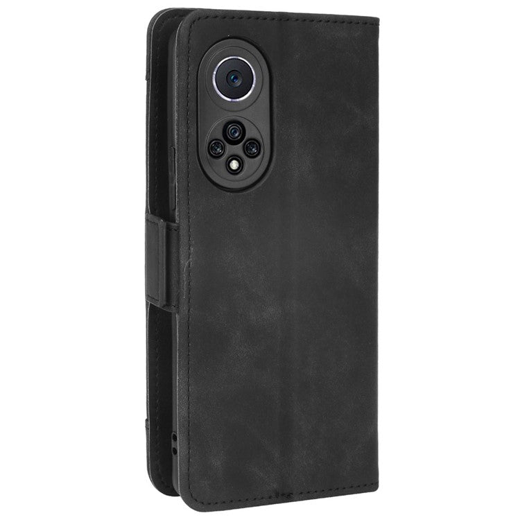 Special Phone Case Magnetic Closure Multiple Card Slots Design PU Leather Wallet Phone Cover for Huawei nova 9 Pro / Honor 50 Pro - Black