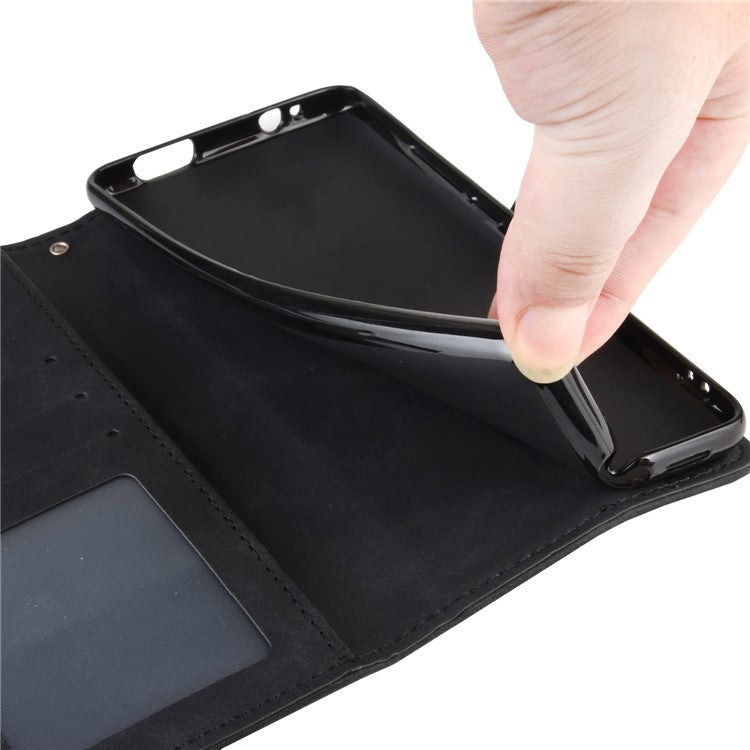 Special Phone Case Magnetic Closure Multiple Card Slots Design PU Leather Wallet Phone Cover for Huawei nova 9 Pro / Honor 50 Pro - Black
