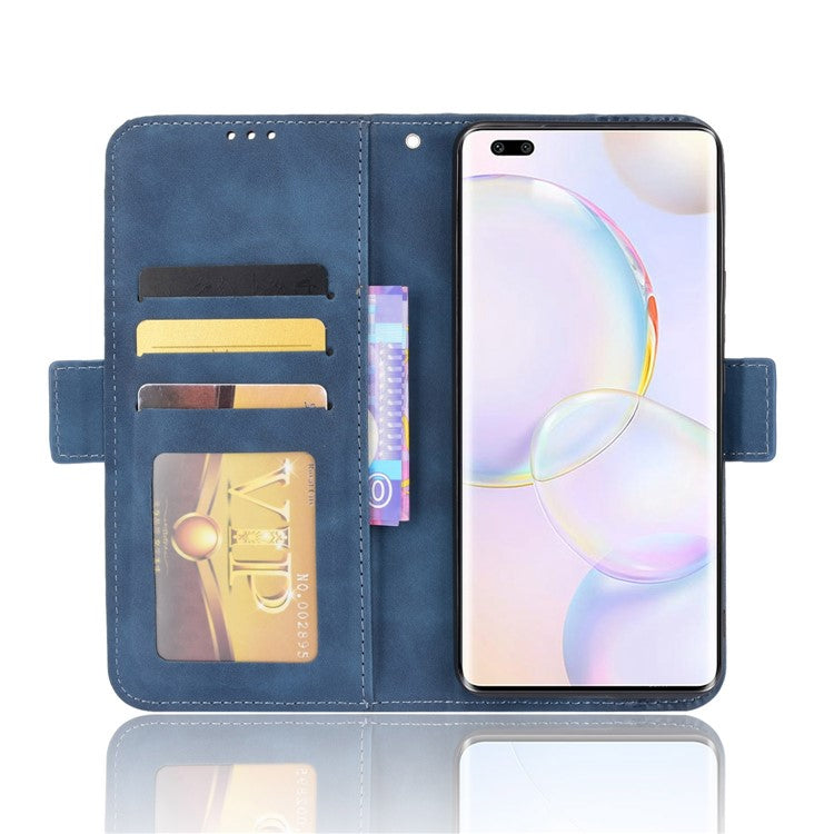Special Phone Case Magnetic Closure Multiple Card Slots Design PU Leather Wallet Phone Cover for Huawei nova 9 Pro / Honor 50 Pro - Blue