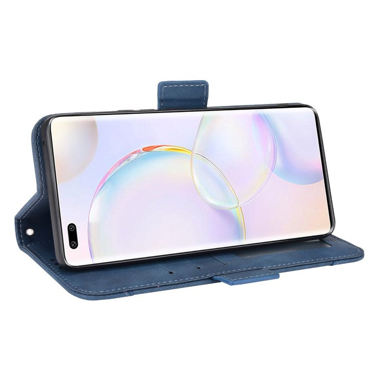 Special Phone Case Magnetic Closure Multiple Card Slots Design PU Leather Wallet Phone Cover for Huawei nova 9 Pro / Honor 50 Pro - Blue