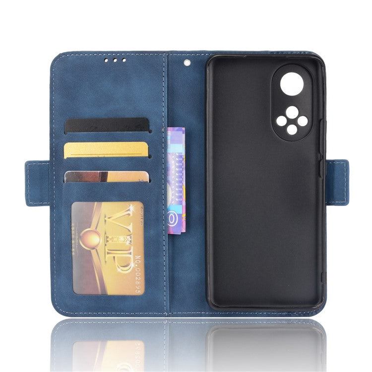 Special Phone Case Magnetic Closure Multiple Card Slots Design PU Leather Wallet Phone Cover for Huawei nova 9 Pro / Honor 50 Pro - Blue