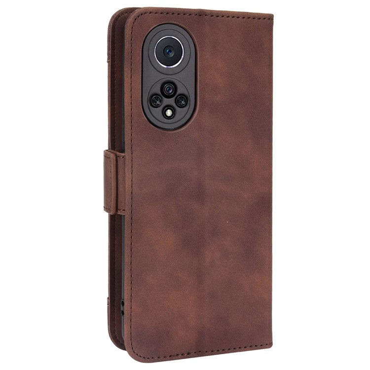 Special Phone Case Magnetic Closure Multiple Card Slots Design PU Leather Wallet Phone Cover for Huawei nova 9 Pro / Honor 50 Pro - Brown