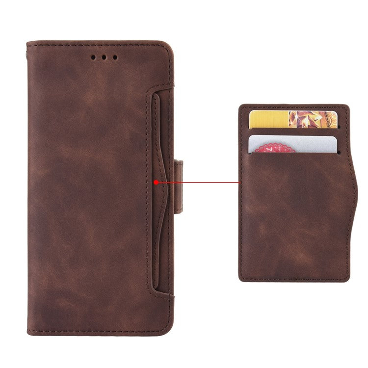 Special Phone Case Magnetic Closure Multiple Card Slots Design PU Leather Wallet Phone Cover for Huawei nova 9 Pro / Honor 50 Pro - Brown