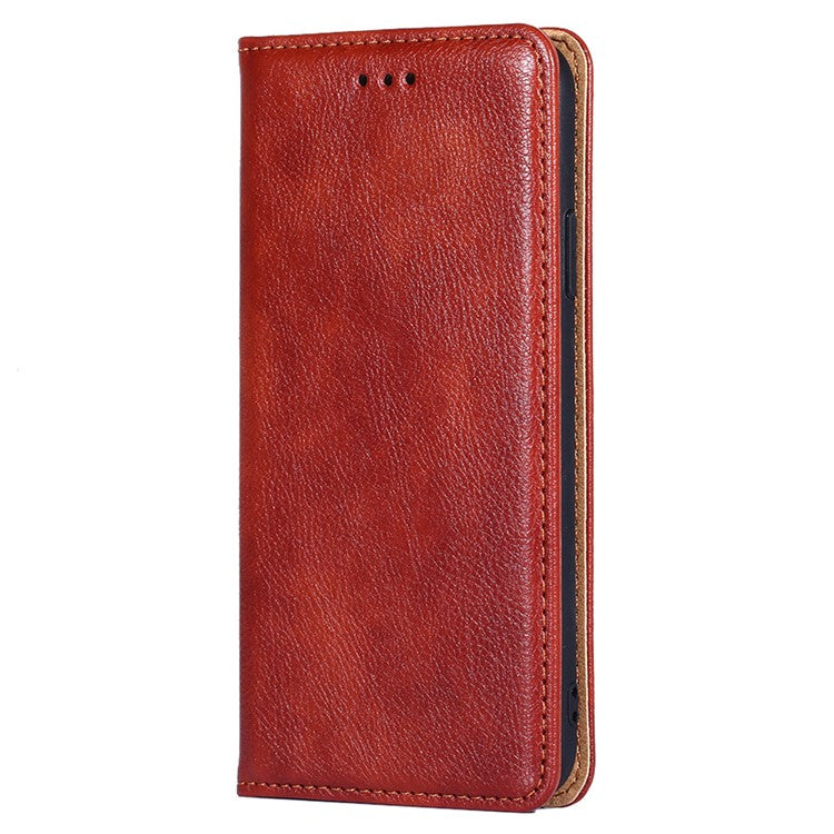 Full Body Protection Magnetic Auto Closing Leather Phone Wallet Case Stand Shell for Honor 50 Pro - Brown